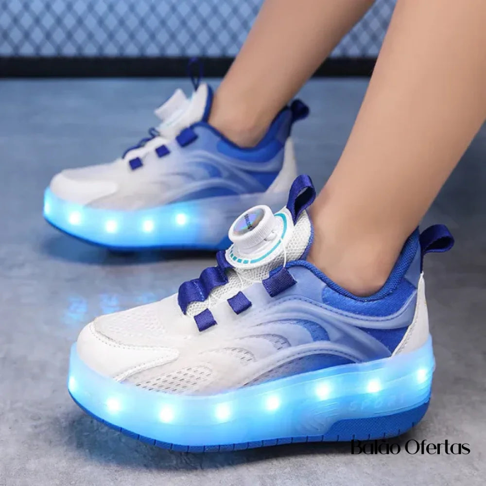 Tênis Infantil Pumello com Rodinhas e Luzes LED - Promoção Kids