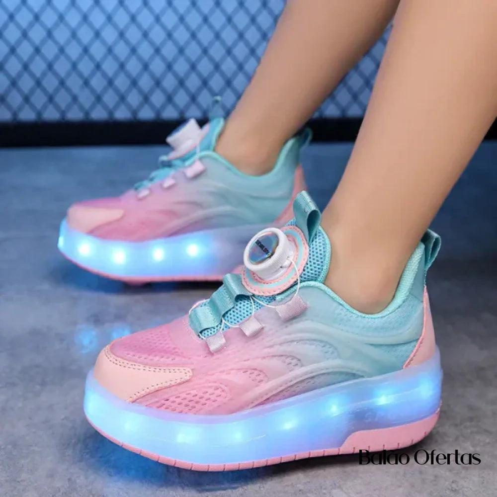 Tênis Infantil Pumello com Rodinhas e Luzes LED - Promoção Kids