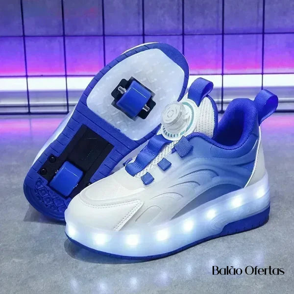 Tênis Infantil Pumello com Rodinhas e Luzes LED - Promoção Kids