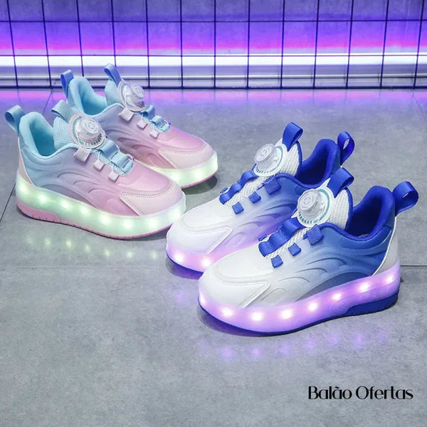 Tênis Infantil Pumello com Rodinhas e Luzes LED - Promoção Kids