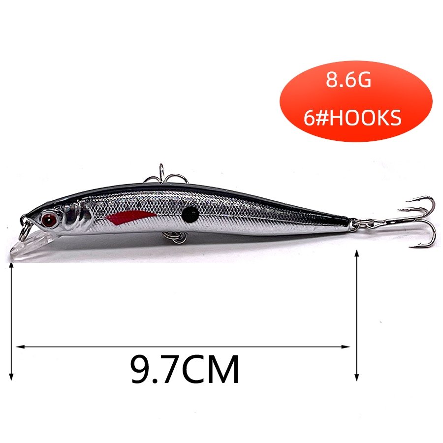 Conjunto 5 Iscas JerkBait - 5 a 11cm - 4 a 12g - Meia Água/Fundo/Superfície
