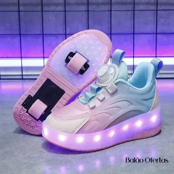 Tênis Infantil Pumello com Rodinhas e Luzes LED - Promoção Kids