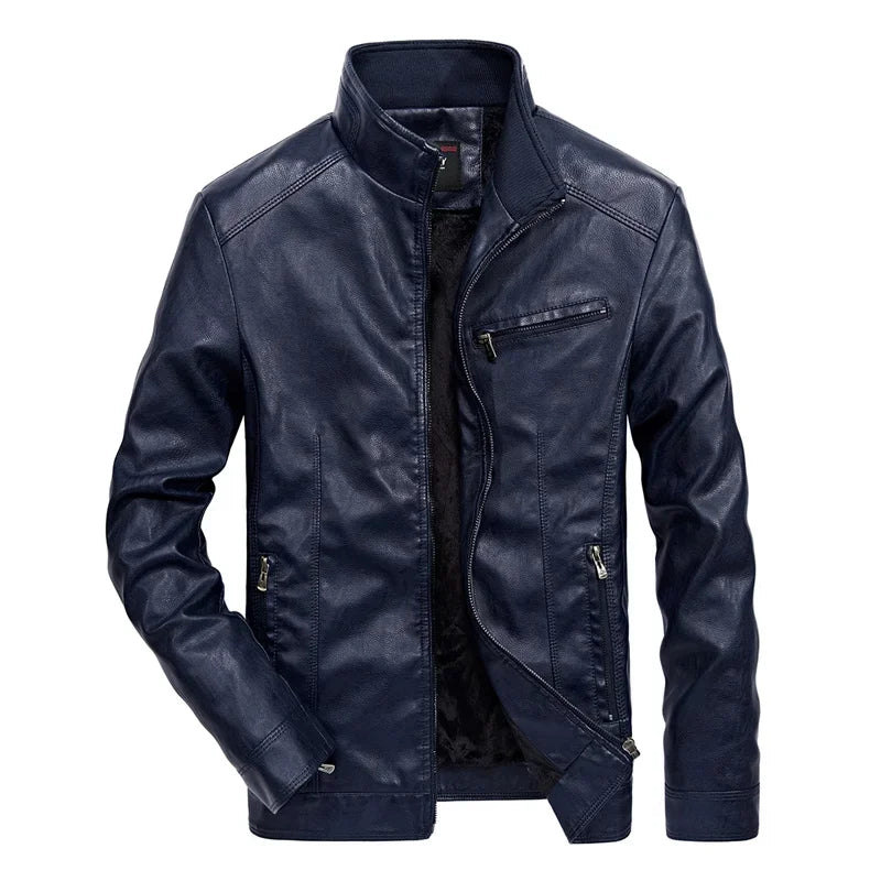 Jaqueta Masculina De Inverno Motoqueiro Gola Em Pé - Promoção de Inverno 2025
