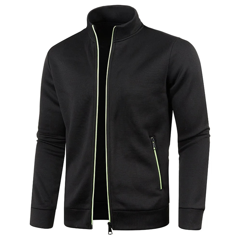 Casaco Masculino De Frio Com Zíper E Gola Em Pé - Promoção de Inverno 2025