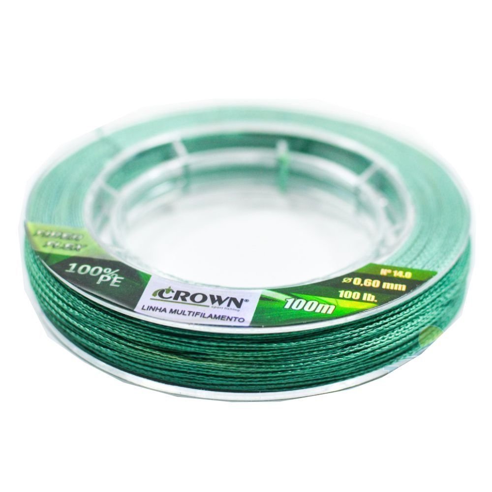 Linha Multifilamento Crown Fiber Flex 45mm 100m Verde